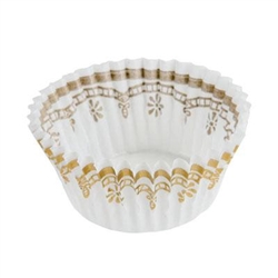 Mini White Gold Foil Baking Cups - 500 Count