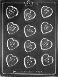 Candy Heart Sayings Chocolate Mold V157 Valentine