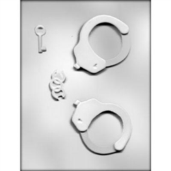 3D Handcuffs Chocolate Mold 90-13450 police bachelor bachelorette police