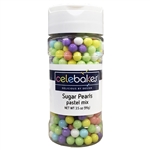 Pastel Sugar Pearls 6.5mm 3.5 Ounce Bottle Easter child birthday rainbow