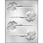 Four Leaf Clover Sucker lollipop Chocolate Mold 90-13115 St Patrick's Irish shamrock