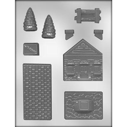 3D House with Fence Chocolate Mold 90-13635 housewarming