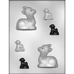 3" 3D Lamb Chocolate Mold 90-2373 Easter farm animal baby shower