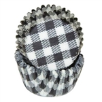 Gingham Black Mini Baking Cups 500 Count picnic graduation wedding rehearsal dinner