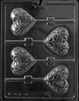 Heart Swirl Lolly Chocolate Mold V177 lollipop sucker Valentine wedding Mothers Day