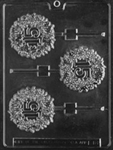 15th Lollipop Wreath chocolate Mold L018 sucker anniversary birthday