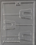 Letter U lollipop sucker chocolate mold 60AO-1337U initial graduation