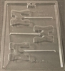 Letter M lollipop sucker chocolate mold 60AO-1337G initial graduation