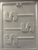 Letter S lollipop sucker chocolate mold 60AO-1337S initial graduation