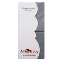 All4Baby 2 Pack Cot Bed Fitted Sheets Grey