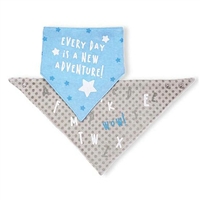 Babyono Bandana Bib 2 Pack Everyday is a New Adventure