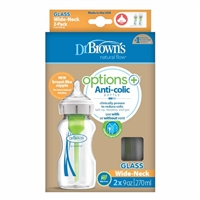 Dr Browns Options+ 270ml Wide Neck Glass Bottle - 2 pack