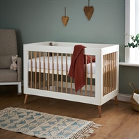 Obaby Maya Mini Cot Bed White with Natural