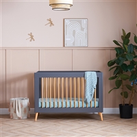 Obaby Maya Mini Cot Bed Slate with Natural