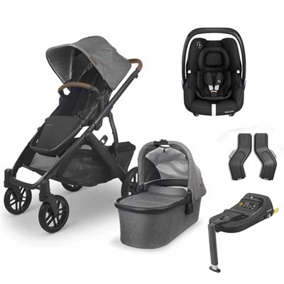 Uppababy Vista V2 Greyson Travel System With Maxi Cosi Cabriofix i-size & Cabriofix i-size Base