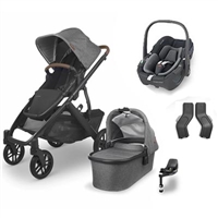 Uppababy Vista V2 Greyson Travel System With Maxi Cosi Pebble 360 & Familyfix 360 Base