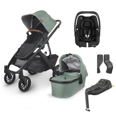 Uppababy Vista V2 Gwen Travel System With Maxi Cosi Cabriofix i-size & Cabriofix i-size Base