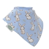 Ziggle Bandana Dribble Bib Bunnies on Blue