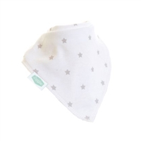 Ziggle Bandana Dribble Bib White With Grey Stars