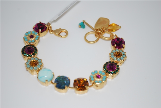 Mariana "Sophia" 8" Statement Bracelet from the Happy Days Collection with Swarovski Crystals and Yellow Gold Plating