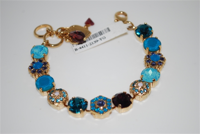 Mariana "Diana" Peacock Statement Bracelet from the Peacock Collection with Swarovski Crystals and Yellow Gold Plated