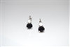 Mariana "Chloe" Round Drop Earrings from the Blizzard Collection with Jet and Crystals and Shell set in Rhodium Plating