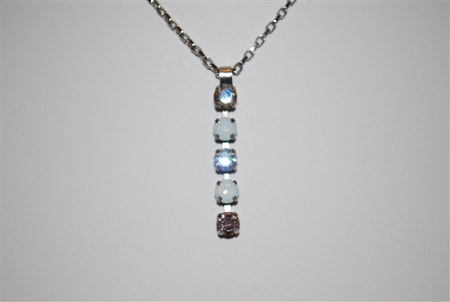 Mariana "Fountain" strand necklace from Kalahari Collection made of 5 Swarovski Crystals and .925 Silver Plated