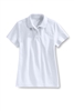 Lands' End Girl's Polo Shirt - Short Sleeve, White Mesh