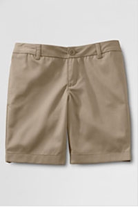 Lands' End Khaki Shorts: Girl's Flat Front