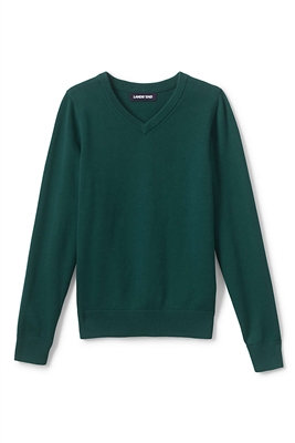 Land's End Fine Gauge V-neck Sweater