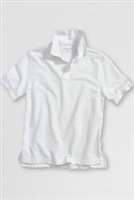 Lands' End  Boy's Polo Shirt - Short Sleeve, White Mesh