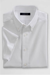 Lands' End Boys White Oxford Short Sleeve Shirt