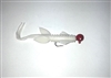 3/8oz Hairy Hog Jigs White Body / Red Head / White Eye 2/PK