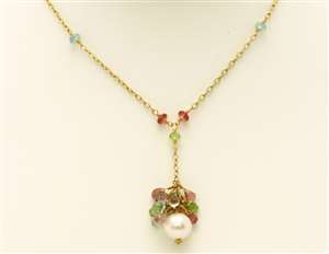 Marya Drabowski Freshwater Pearl And Semi Precious Gem Necklace