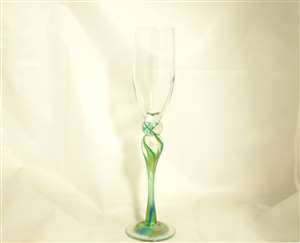 Mark Rosenbaum Green Champagne Flute