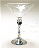 Wendy and Harry Bissett Hand Blown Art Glass Optic Martini