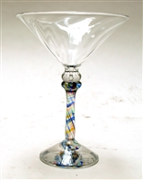 Wendy and Harry Bissett Hand Blown Art Glass Optic Martini