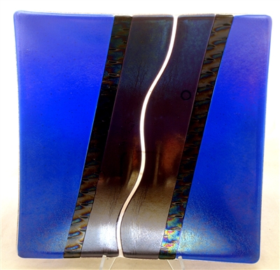 Chris Paulson 9.5" Cobalt Blue Glass Tray