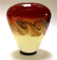 Michael Nourot Mantle Scarlet Nova Ovid  Glass Vase