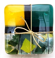 Chris Paulson Green Confetti  Coasters Set of 4