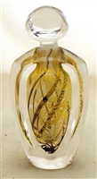 Tim Lazer Hand Blown Tall Gold Leaf Perfume Bottle