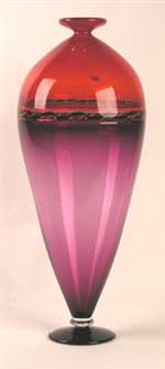 James Nadal Hand Blown Tall Incalmo Glass Vase