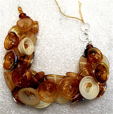 Alicia Niles Hand Blown Amber Pod glass  Bracelet