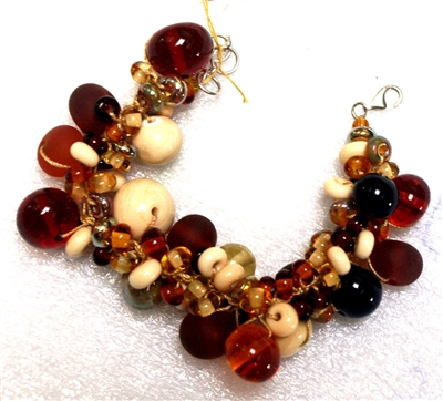 Alicia Niles Amber Pebble glass  Bracelet