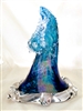 Ben Silver Large Blue Wave Glass Sculpture
