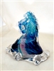 Ben Silver Small  Blue Wave Glass Sculpture