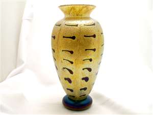 Donald carlson Textured Gold Luster Dog Bone Glass Vase