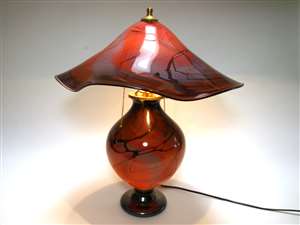 Dennis Mullen Aurora red Serpentine Glass Lamp