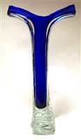 Ed Branson Cobalt Hand Blown Glass River Vase