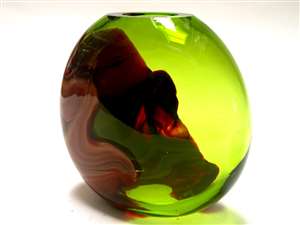 Elodie Holmes Hand Blown Mystery Opal Lime Wave